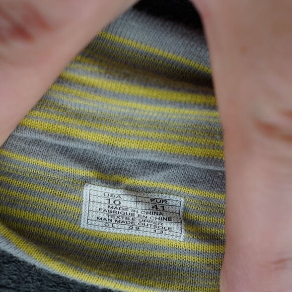 Sanuk Yoga Sling 2 Sandals Gray Yellow Striped‎ Size 10 - Picture 8 of 8